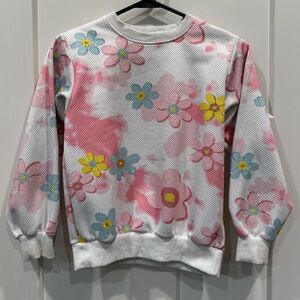 Lola + The Boys Splatter Daisy Gem Sweatshirt